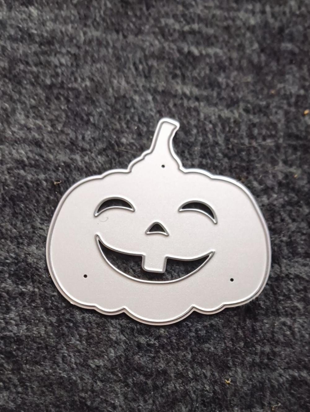 Halloween Pumpkin Jack-O'-Lantern Metal Die Cut - Silver